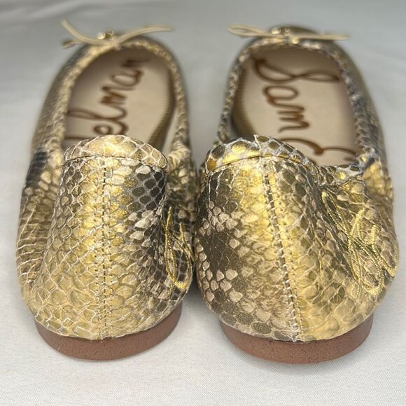 Sam Edelman Women’s Gold Snake Print Felicia Ballet Flats Size 6 - Picture 3 of 9